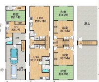 「深江橋駅」徒歩9分♪2台駐車可能♪
5部屋＋ダイニングキッチン3ヵ所♪